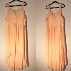 Torrid Pink Hi/Low Lace Detail Dress 3X